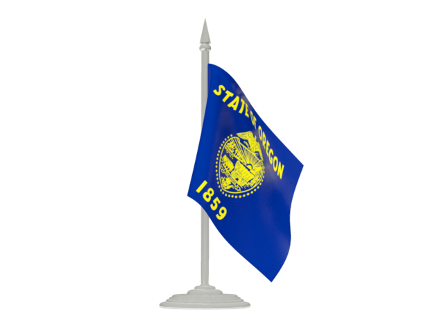 Flag with flagpole. Download flag icon of Oregon