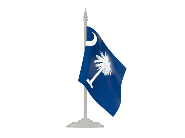 Флаг с флагштоком. Загрузить иконку флага штата Южная Каролина