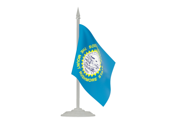 Flag with flagpole. Download flag icon of South Dakota