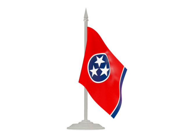 Flag with flagpole. Download flag icon of Tennessee