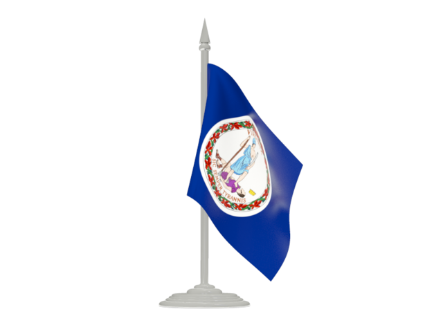 Flag with flagpole. Download flag icon of Virginia