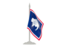 Flag of state of Wyoming. Flag with flagpole. Download icon