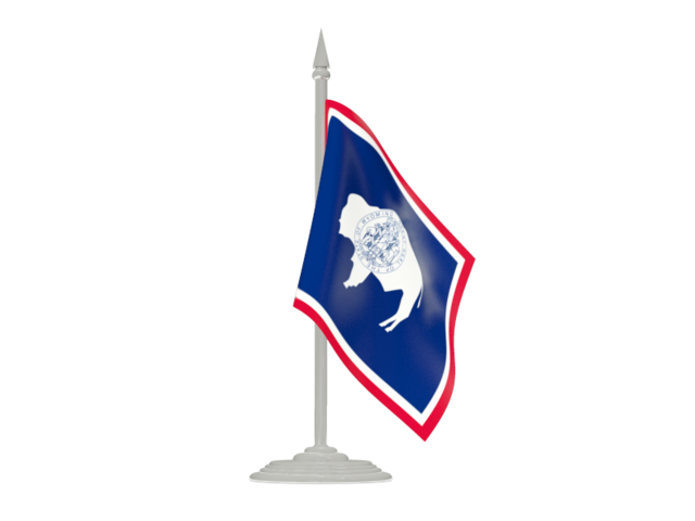 Flag with flagpole. Download flag icon of Wyoming