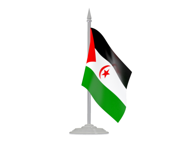 Флаг с флагштоком. Скачать флаг. Западная Сахара