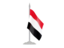 Yemen. Flag with flagpole. Download icon.