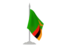 Zambia. Flag with flagpole. Download icon.