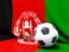 Afghanistan. Flag with football in front of it. Download icon.