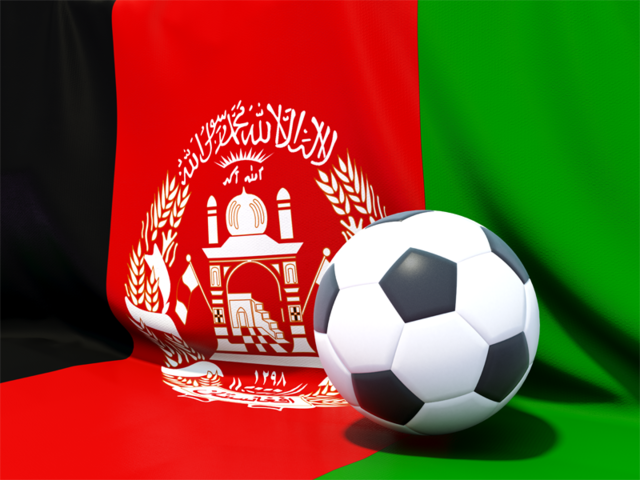 Футбольный мяч на фоне флага. Скачать флаг. Афганистан