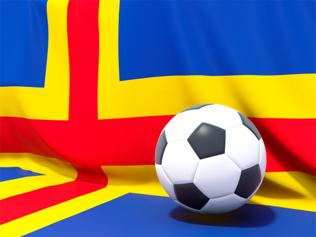 Flag with football in front of it. Download flag icon of Aland Islands at PNG format