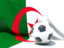 Algeria. Flag with football in front of it. Download icon.