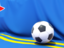 Aruba. Flag with football in front of it. Download icon.