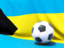 Bahamas. Flag with football in front of it. Download icon.