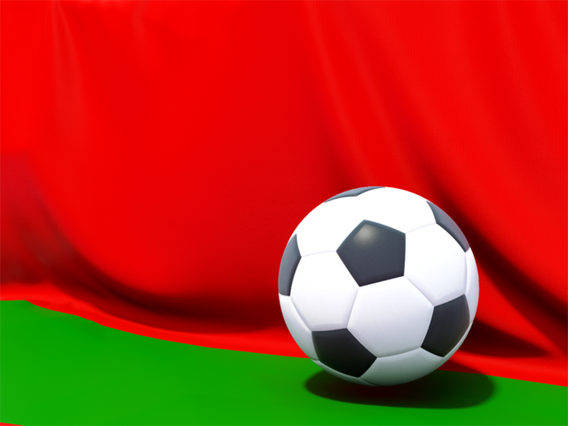 Футбольный мяч на фоне флага. Скачать флаг. Белоруссия