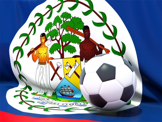 Flag with football in front of it. Download flag icon of Belize at PNG format