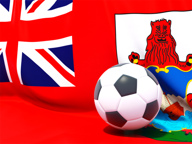 Flag with football in front of it. Download flag icon of Bermuda at PNG format