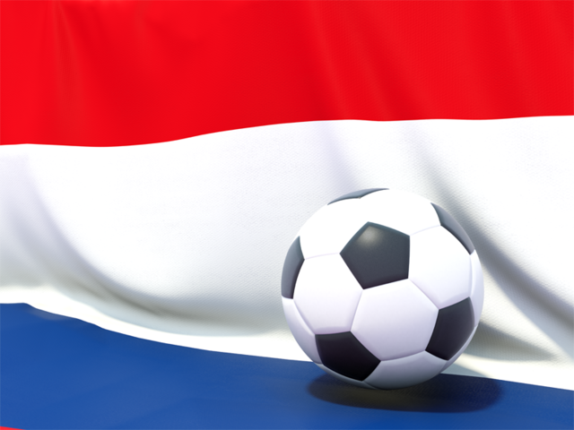 Flag with football in front of it. Download flag icon of Bonaire at PNG format