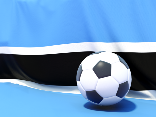 Flag with football in front of it. Download flag icon of Botswana at PNG format