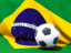 Brazil. Flag with football in front of it. Download icon.
