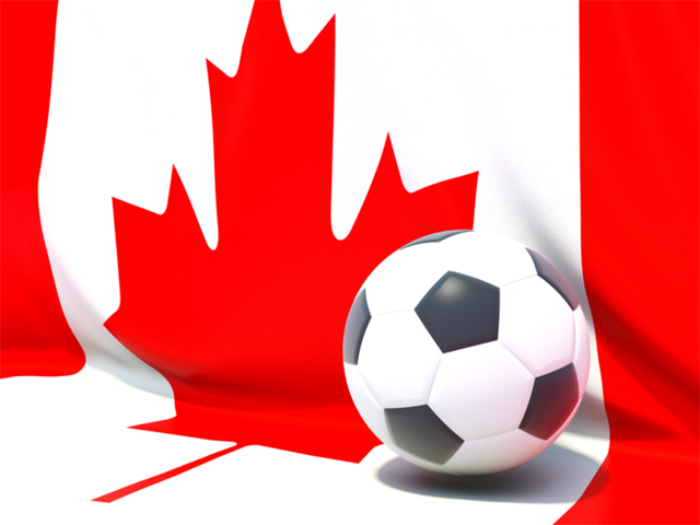 Flag with football in front of it. Download flag icon of Canada at PNG format