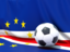 Cape Verde. Flag with football in front of it. Download icon.