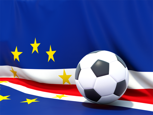 Flag with football in front of it. Download flag icon of Cape Verde at PNG format