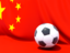 China. Flag with football in front of it. Download icon.