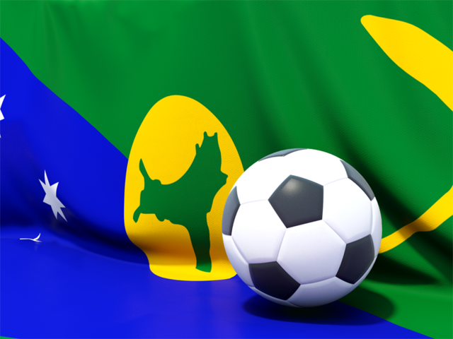 Flag with football in front of it. Download flag icon of Christmas Island at PNG format