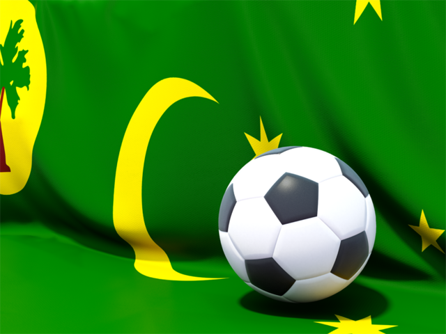 Flag with football in front of it. Download flag icon of Cocos Islands at PNG format