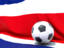 Costa Rica. Flag with football in front of it. Download icon.