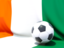 Cote d'Ivoire. Flag with football in front of it. Download icon.