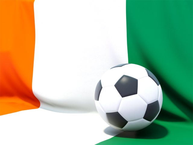 Flag with football in front of it. Download flag icon of Cote d'Ivoire at PNG format