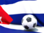 Cuba. Flag with football in front of it. Download icon.