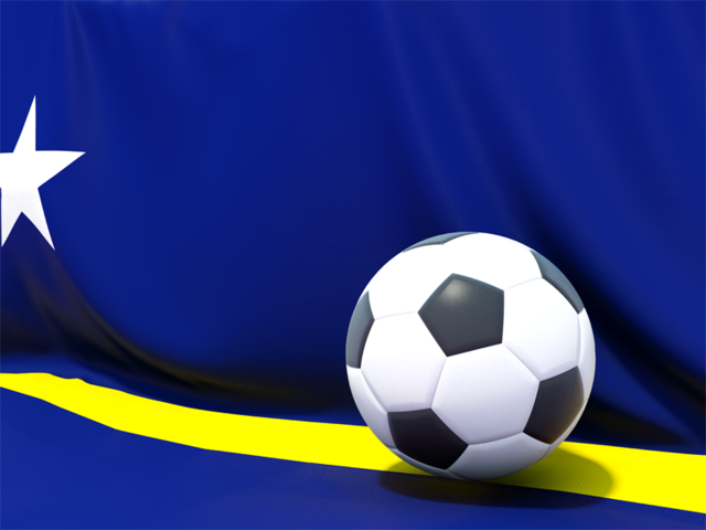 Flag with football in front of it. Download flag icon of Curacao at PNG format