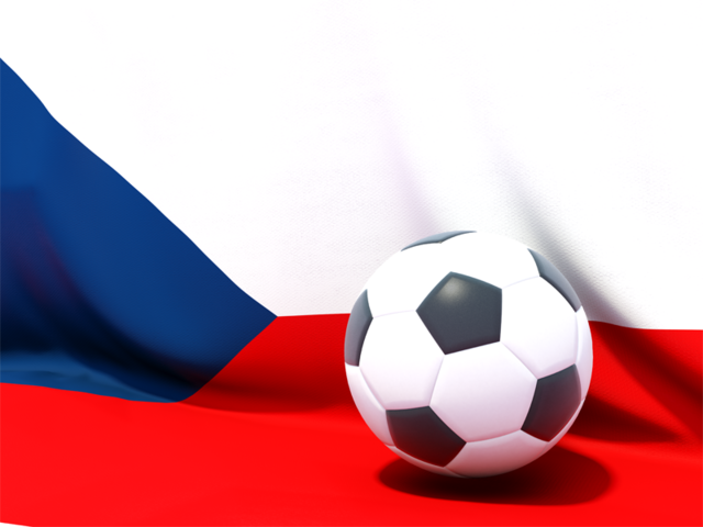 Футбольный мяч на фоне флага. Скачать флаг. Чехия