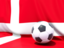 Denmark. Flag with football in front of it. Download icon.