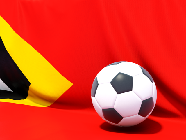 Flag with football in front of it. Download flag icon of East Timor at PNG format
