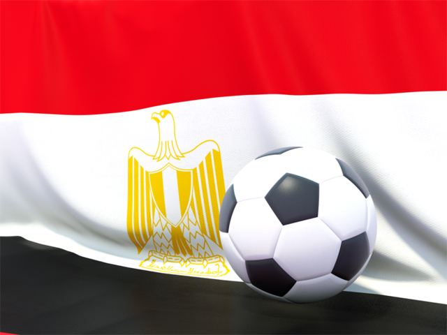 Flag with football in front of it. Download flag icon of Egypt at PNG format