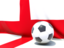 England. Flag with football in front of it. Download icon.