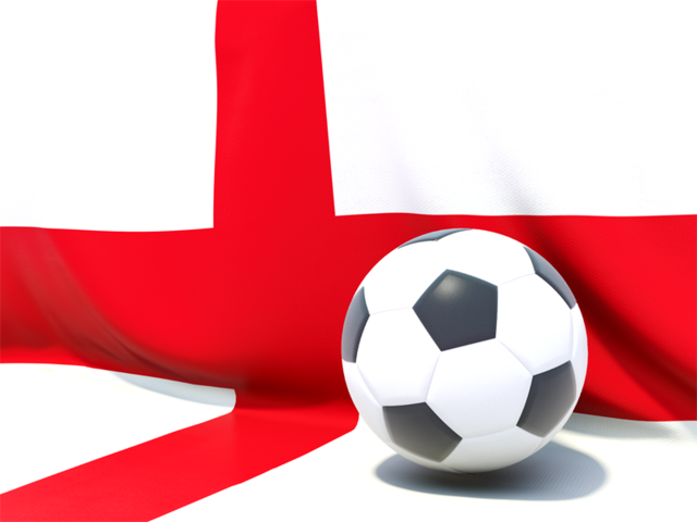 Футбольный мяч на фоне флага. Скачать флаг. Англия