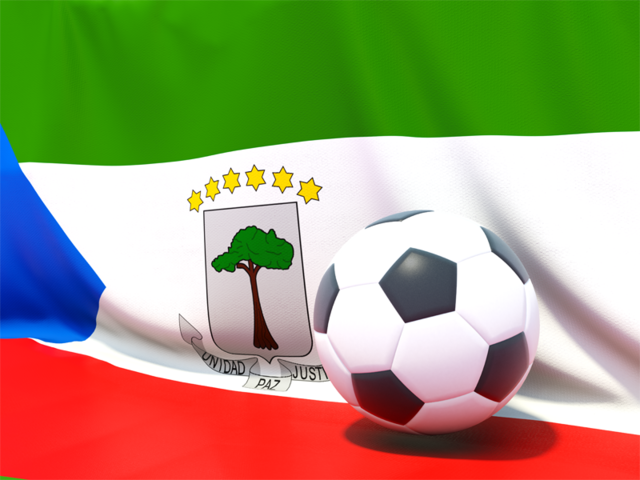 Flag with football in front of it. Download flag icon of Equatorial Guinea at PNG format