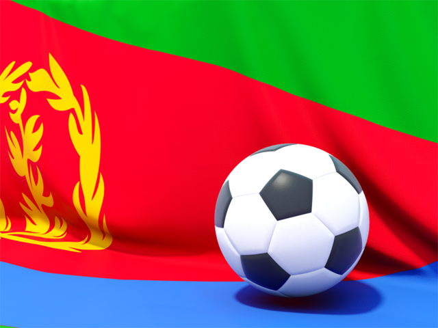 Футбольный мяч на фоне флага. Скачать флаг. Эритрея