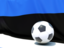 Estonia. Flag with football in front of it. Download icon.