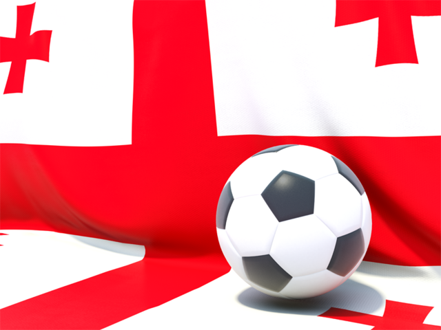 Flag with football in front of it. Download flag icon of Georgia at PNG format