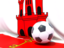 Gibraltar. Flag with football in front of it. Download icon.