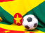 Grenada. Flag with football in front of it. Download icon.