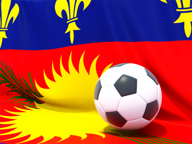 Flag with football in front of it. Download flag icon of Guadeloupe at PNG format