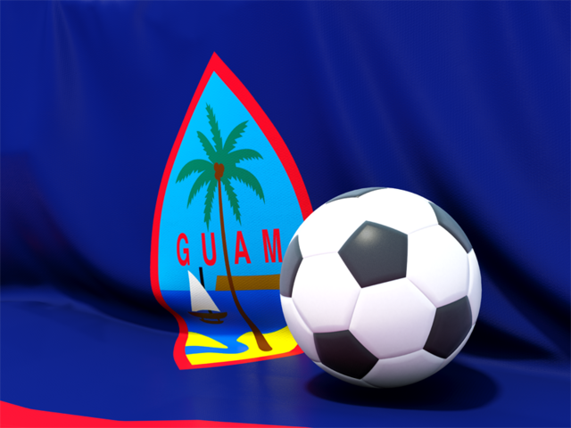 Flag with football in front of it. Download flag icon of Guam at PNG format