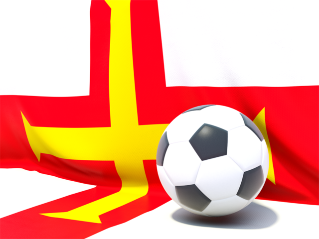 Flag with football in front of it. Download flag icon of Guernsey at PNG format