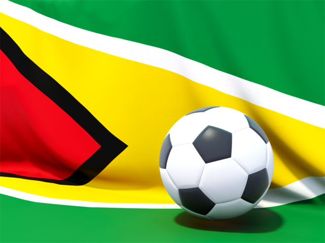 Футбольный мяч на фоне флага. Скачать флаг. Гайана