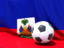 Haiti. Flag with football in front of it. Download icon.